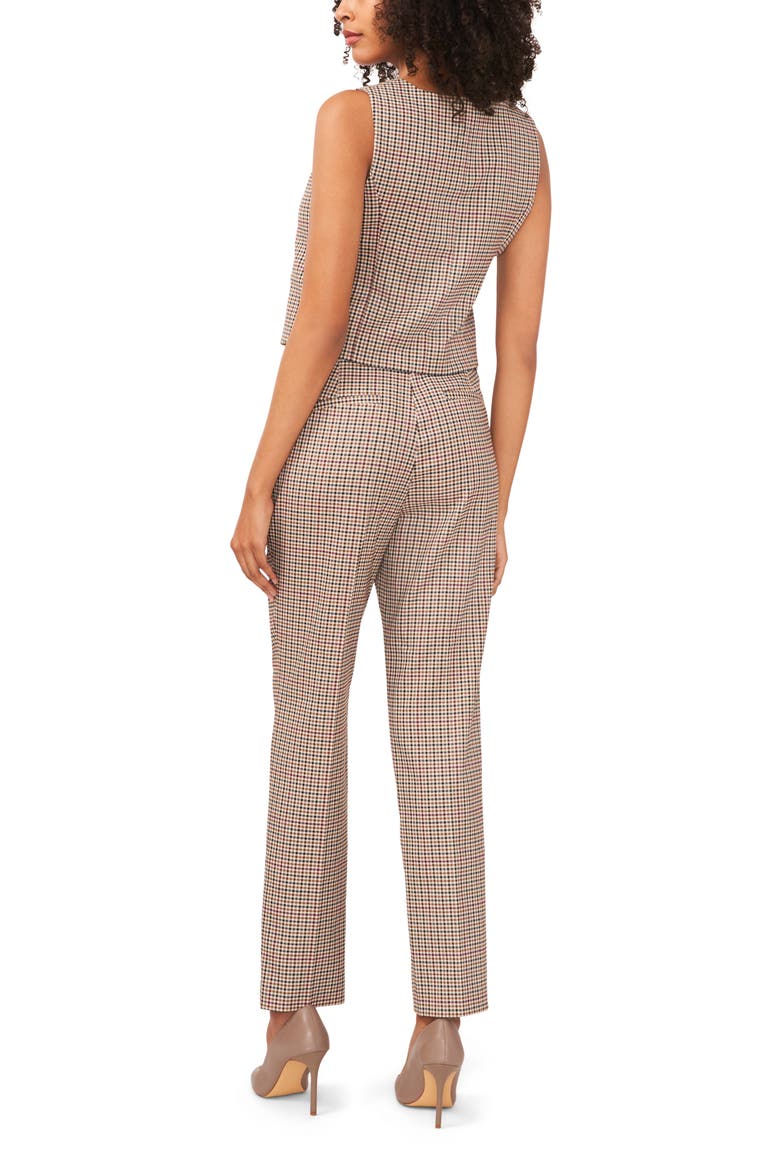 Check Straight Leg Trousers, Alternate, color, DARK ROAST