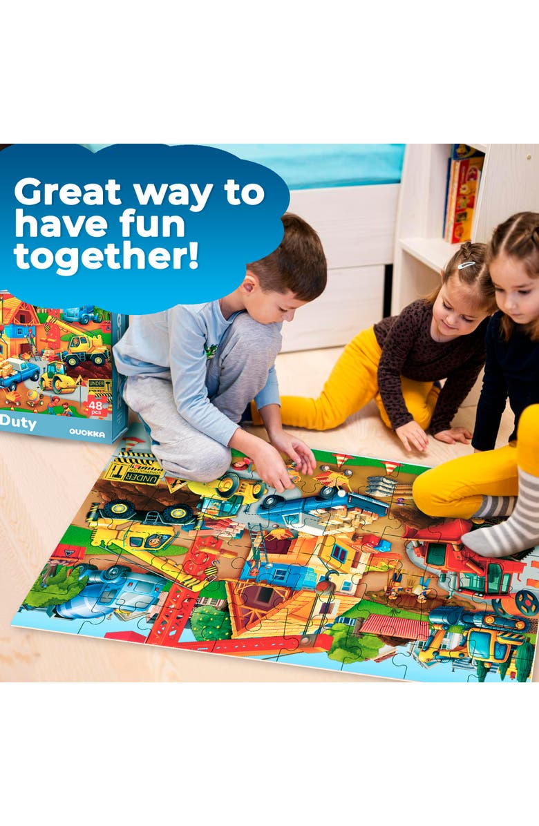Quokka Giant Floor Puzzle for Kids - 48-Piece Jigsaw Puzzles with USA, World Map, City, and Vehicle Themes, Alternate, color, Construction