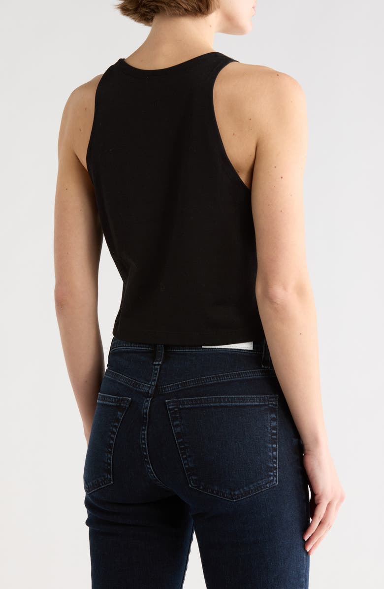 Re/Done Shrunken Boyfriend Jersey Tank, Alternate, color, Black