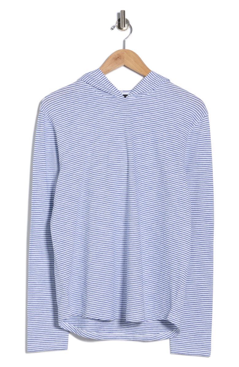 Vince Stripe Slub Cotton Hoodie, Alternate, color, Optic White/ Bright Cob