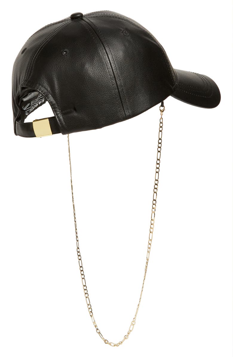 Kangol Luxe Faux Leather Baseball Cap, Alternate, color, 