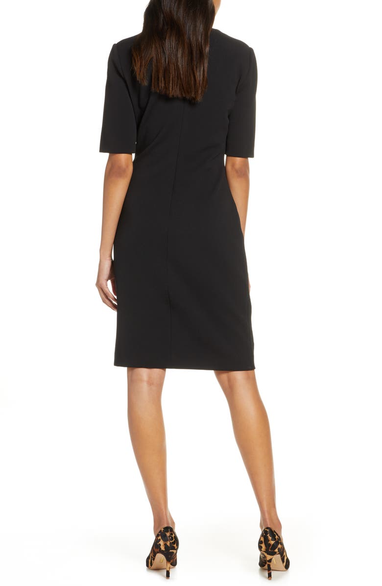 Tahari Pleat Detail Sheath Dress, Alternate, color, 