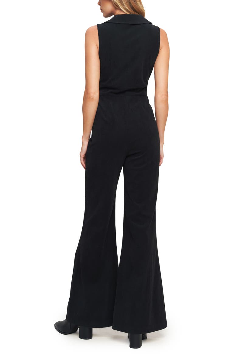 Sleeveless Corduroy Flare Jumpsuit, Alternate, color, BLACK