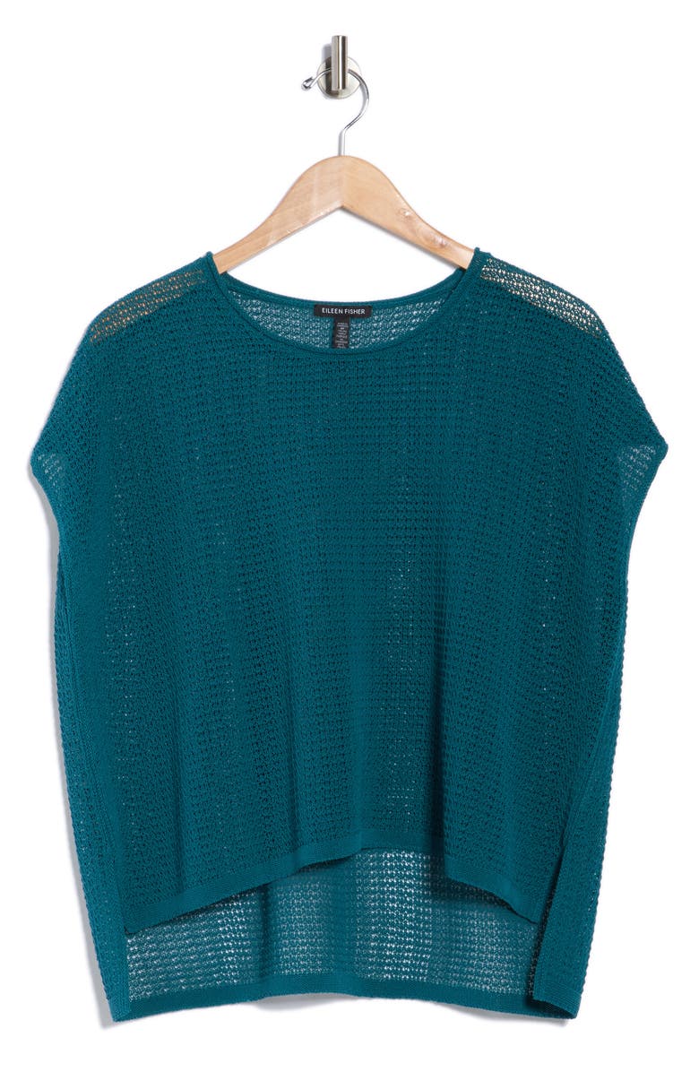 Eileen Fisher Sleeveless Organic Cotton Knit Sweater, Alternate, color, Harbor