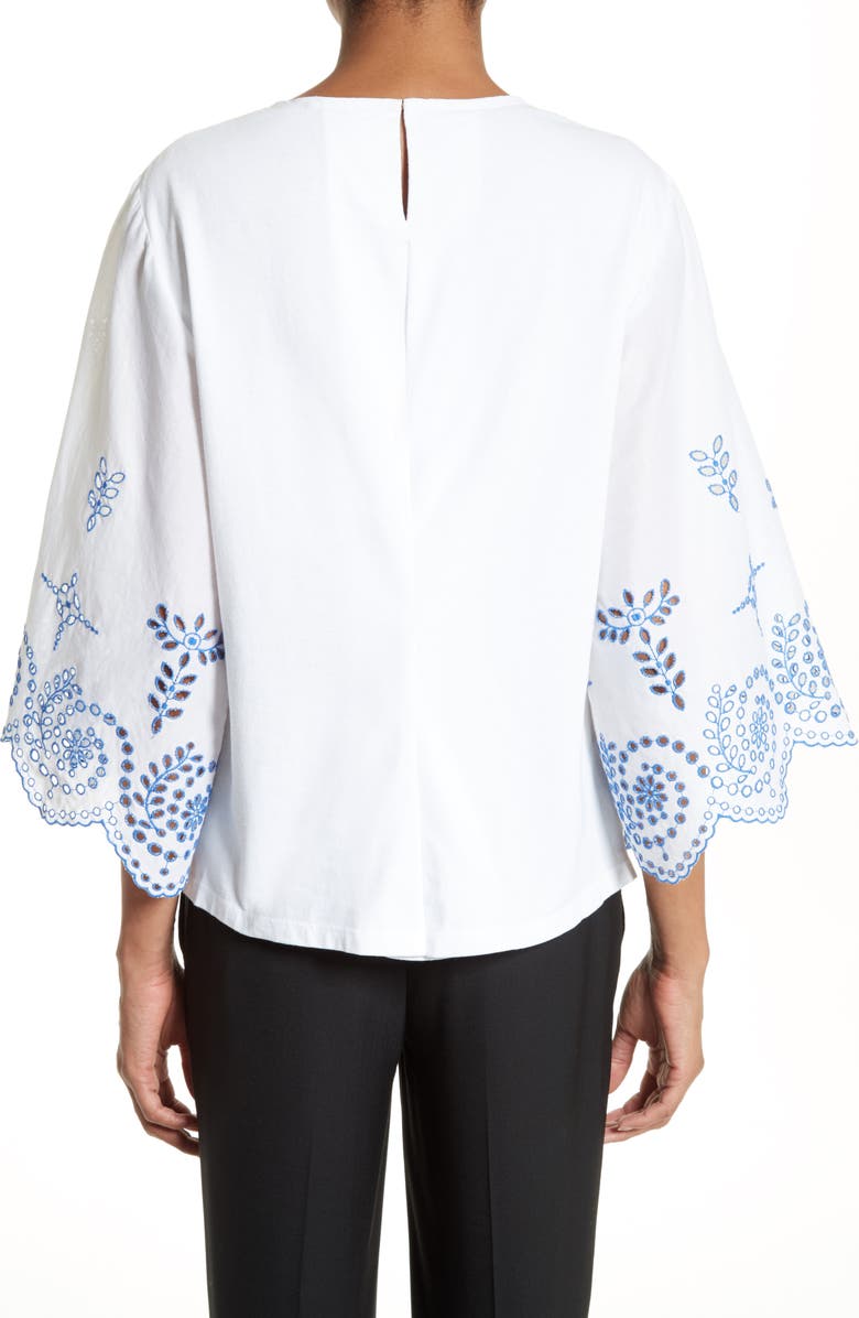 Tory Burch Mariana Broderie Anglaise Top, Alternate, color, White