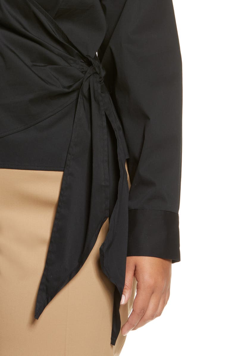 Halogen<sup>®</sup> Wrap Front Poplin Top, Alternate, color,