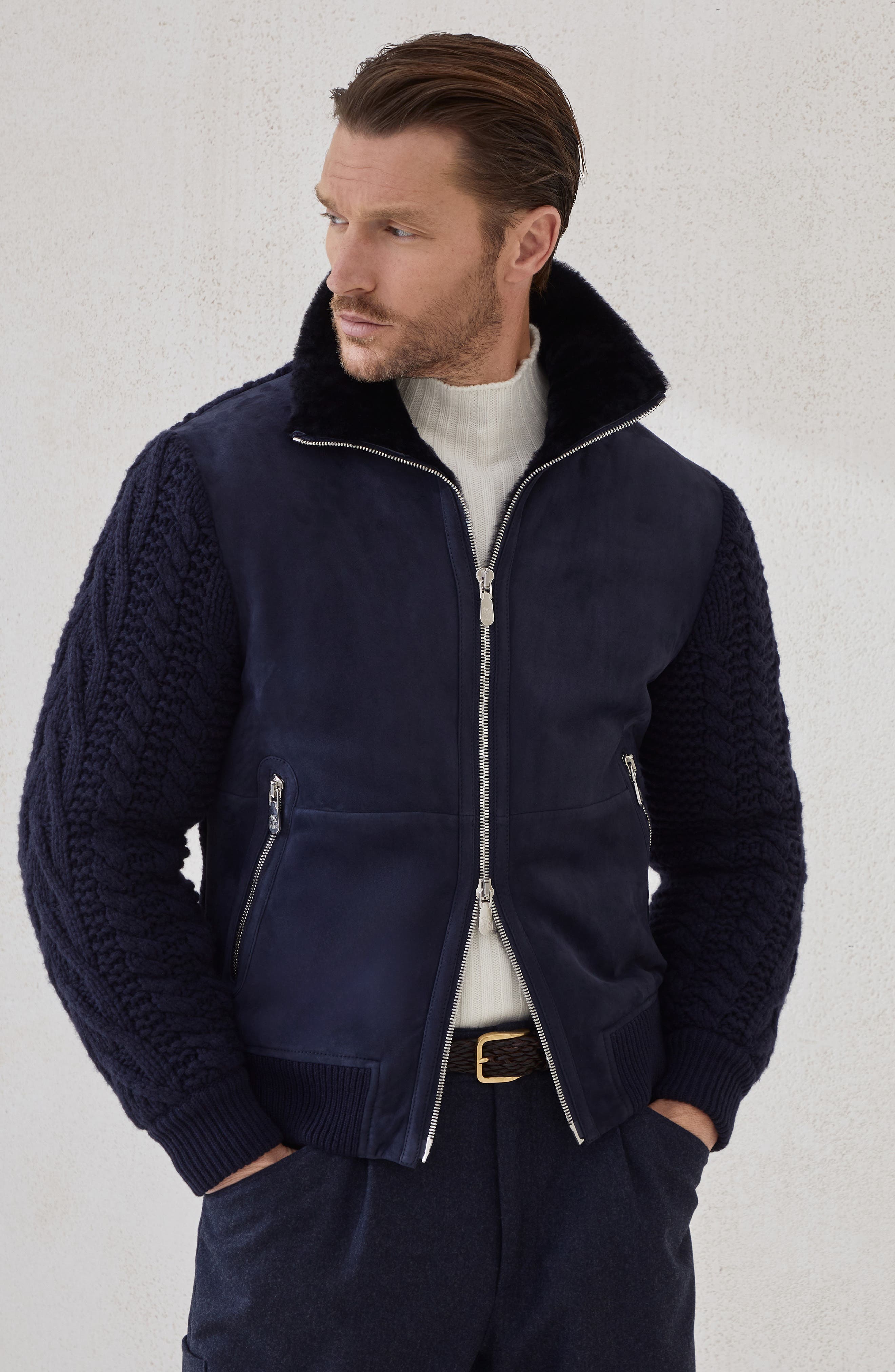 Shearling bomber jacket - image 2