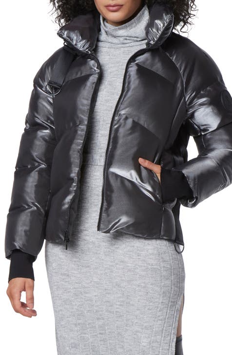 Andrew marc faux leather puffer jacket on sale