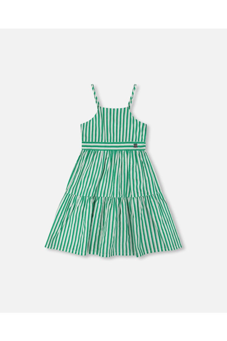 Cotton Stripes Sleeveless Sundress, Main, color, Green Stripes