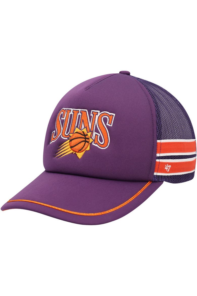 Men's '47 Purple Phoenix Suns Sidebrand Stripes Trucker Adjustable Hat, Main, color, Purple
