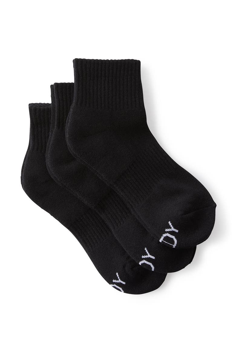 Women's Active Body Qtr Crew Sock 3Pk, Main, color, Black