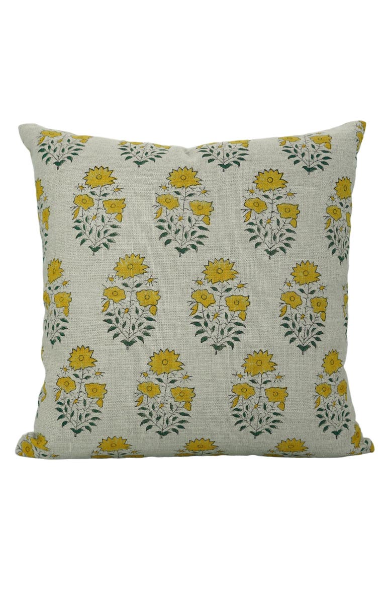 Mayra Handcrafted Mustard Block Desgin Cushion Cover, Main, color, Yellow