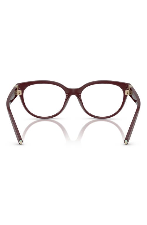 Tiffany & Co . 52mm Cat Eye Optical Glasses In Burgundy