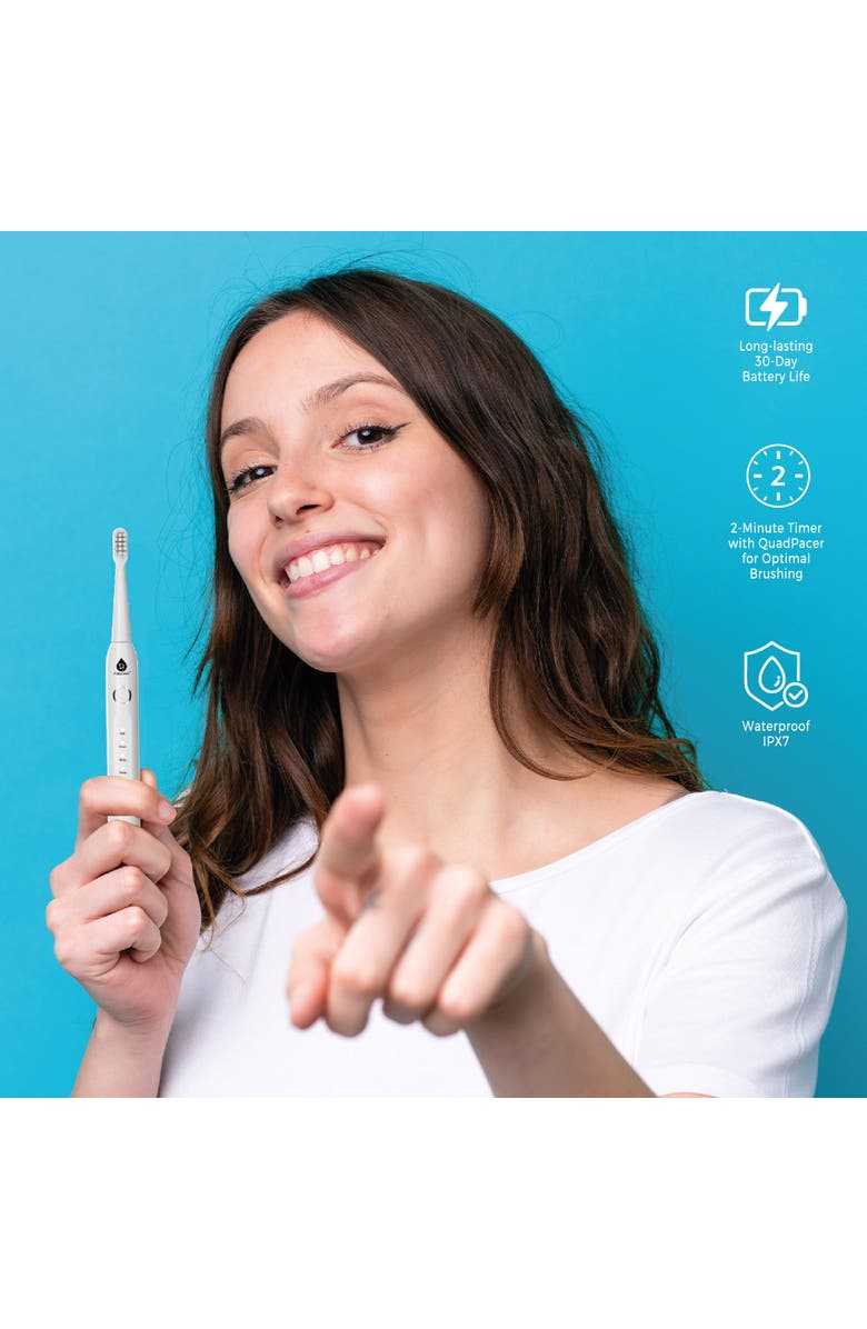 PURSONIC PowerSmile Bundle - USB Rechargeable Sonic Toothbrush, Collapsible Water Flosser & Professional Teeth Whitening Strips for a Complete Oral Care System, Alternate, color, White