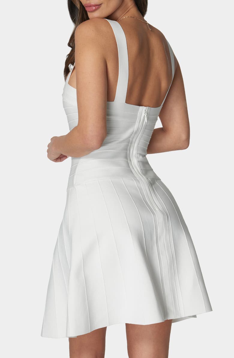 bebe Bandage A-Line Minidress, Alternate, color, Ivory