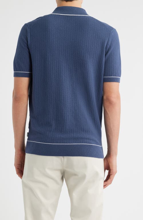 Hugo Boss Boss Isello Tipped Polo Sweater In Blue