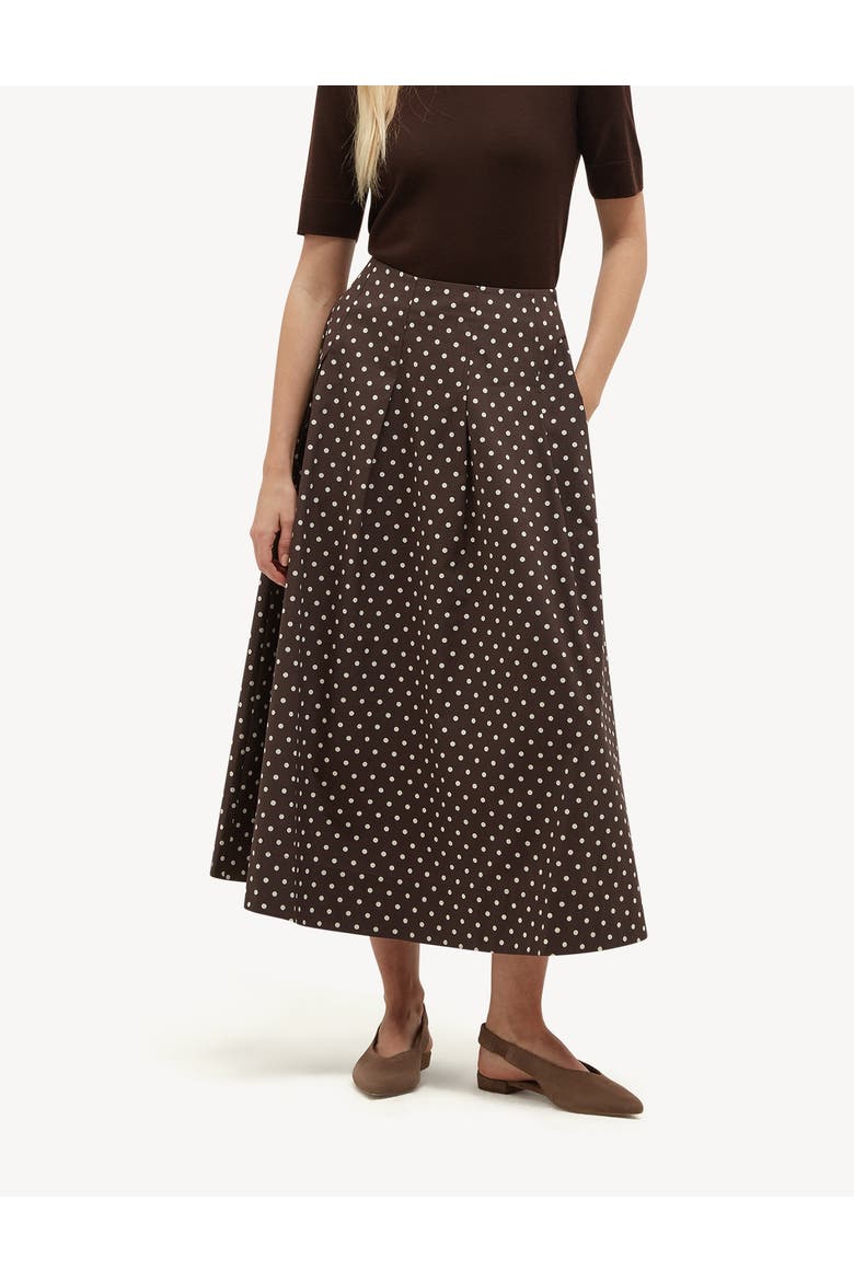 Antonella A-Line Midi Skirt, Alternate, color, Brownivory