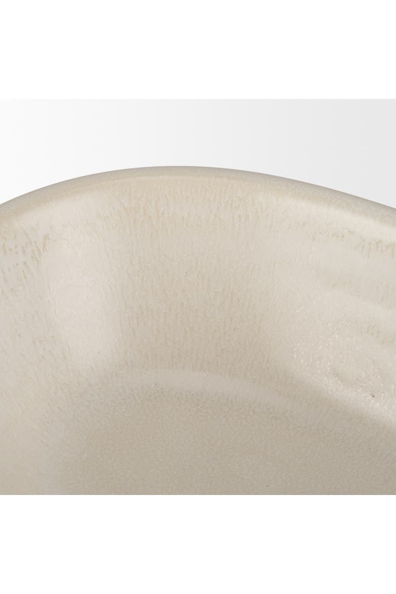 Tyren Glazed Decorative Oblong Ceramic Bowl, Alternate, color, Beige