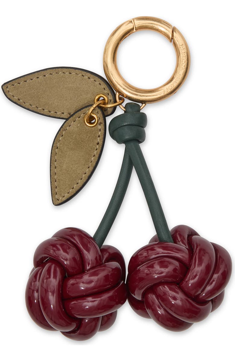Rebecca Minkoff Cherry Bag Charm, Main, color, Bordeaux/Verdian/Wil