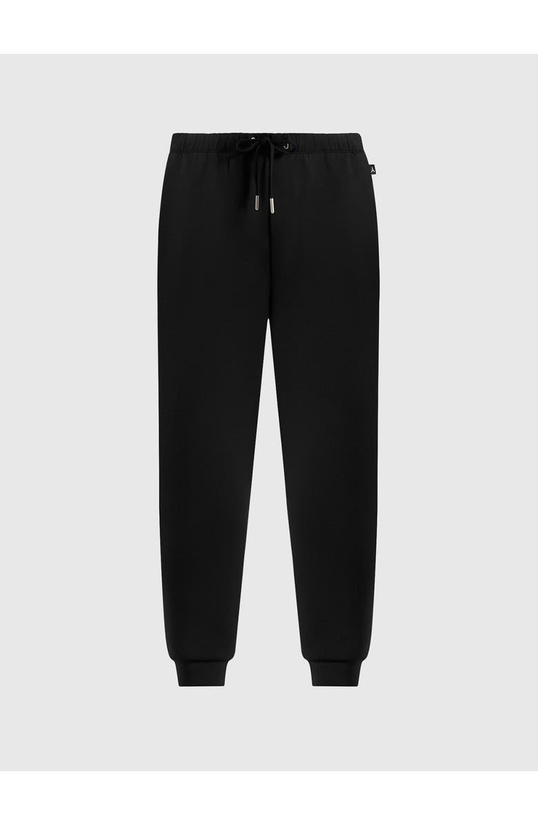 Manière De Voir Neoprene Minimal Tapered Fit Cuffed Joggers, Main, color, Black