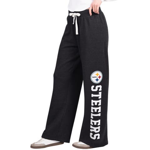 Women's  Starter  Black Pittsburgh Steelers Field Wide Leg Sweatpants