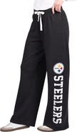 STARTER Women's Starter Black Pittsburgh Steelers Field Wide Leg Sweatpants