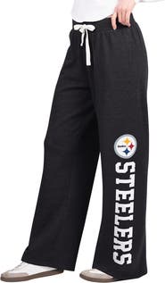 STARTER Women's Starter Black Pittsburgh Steelers Field Wide Leg Sweatpants