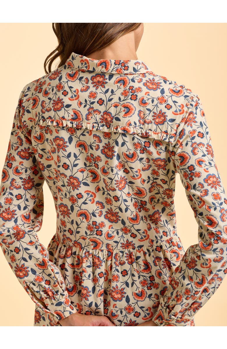 Brakeburn Bella Long Sleeve Shirt Midi Dress, Alternate, color, Cream