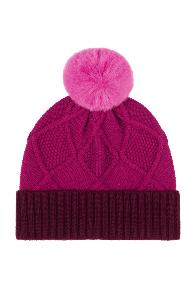 Modernist Block Beanie, Main, color, Dahlia