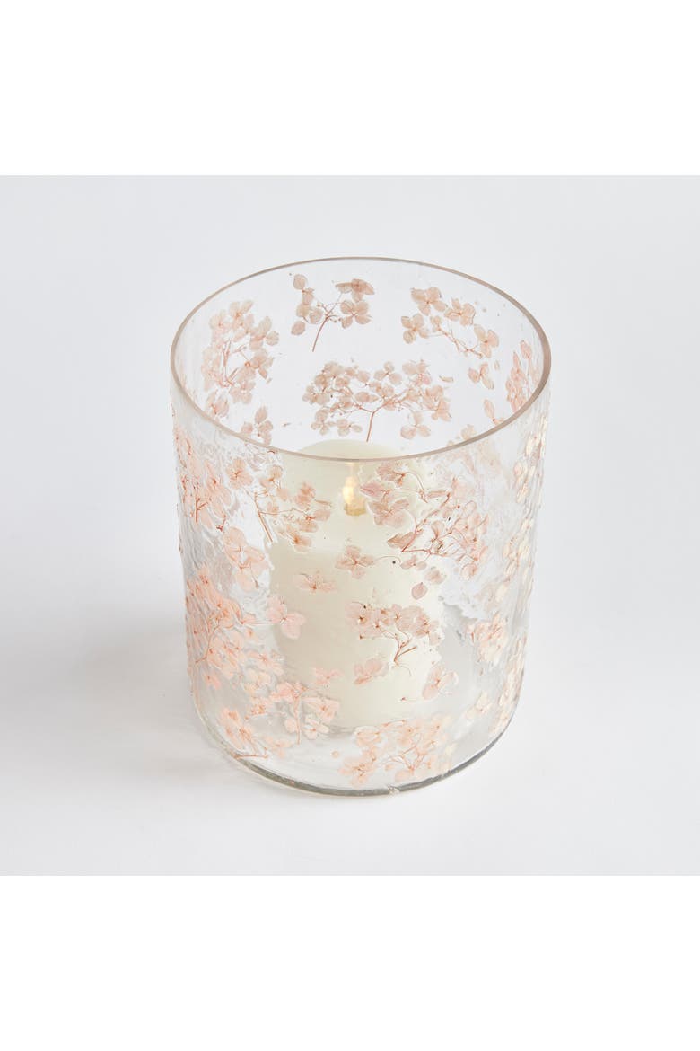 Petite Blossoms Hurricane Candle Holder Large, Alternate, color, Pink