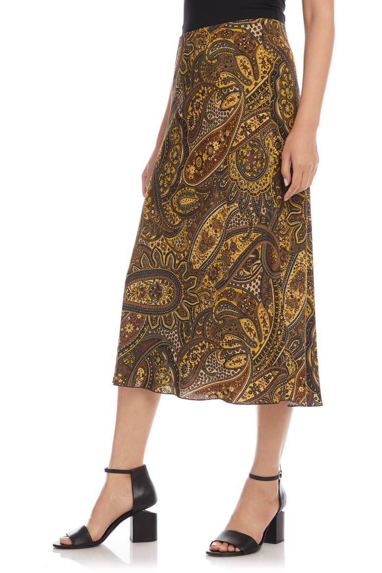 Bias Cut Midi Skirt, Alternate, color, PAISLEY