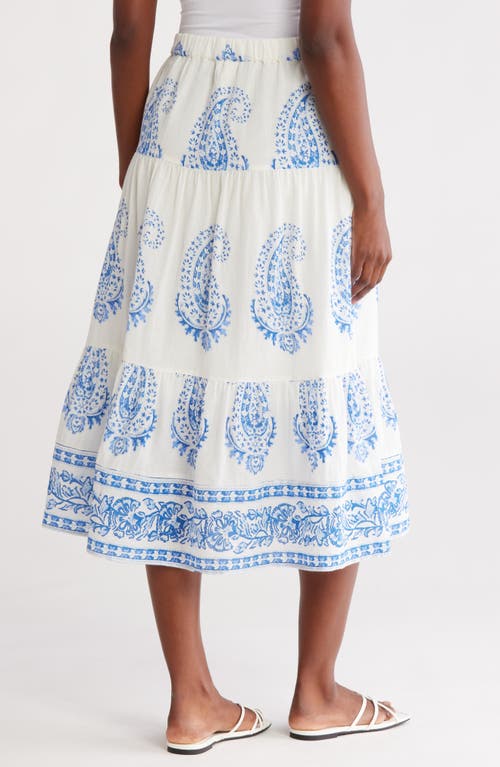 LUCKY BRAND LUCKY BRAND PAISLEY PRINT TIERED COTTON MAXI SKIRT