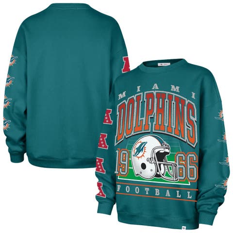 Women's '47  Aqua Miami Dolphins Go Big Oversized Pullover Sweatshirt