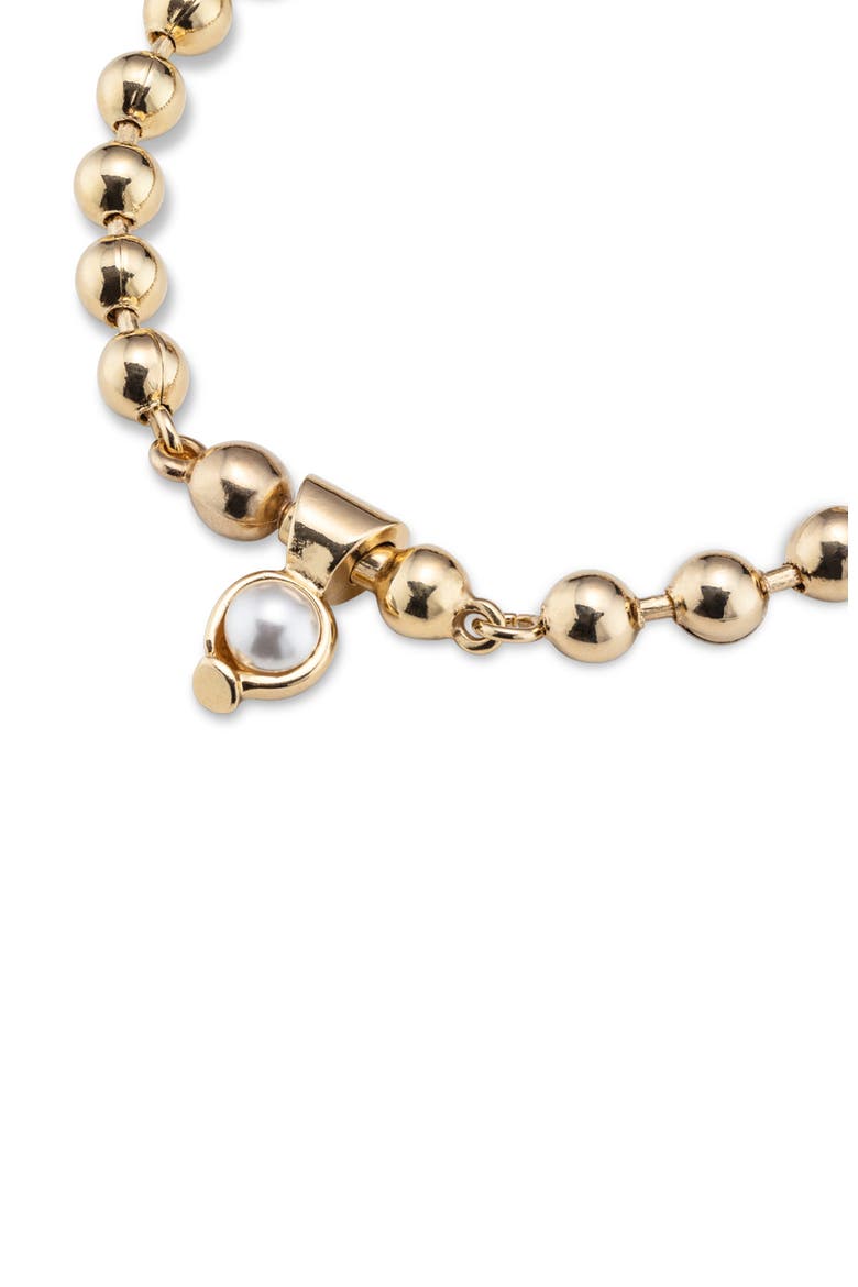 18K Gold-Plated Charm with Pearl, Alternate, color, Gold