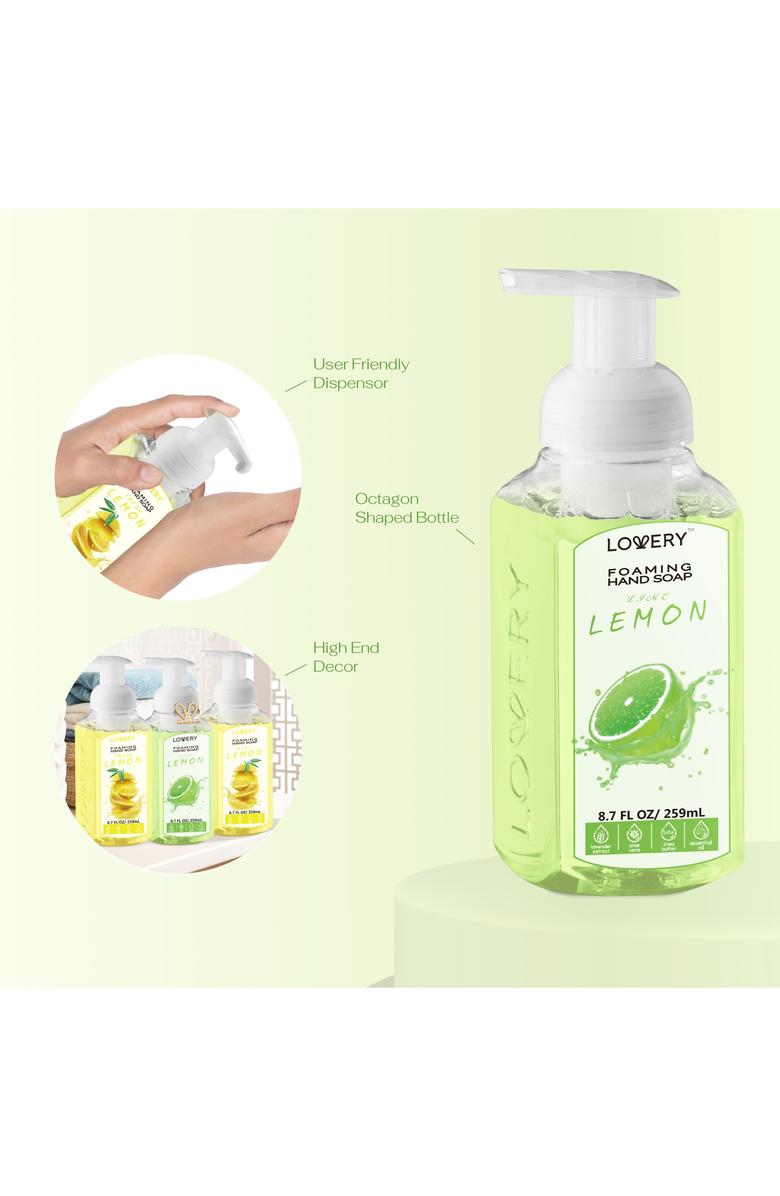 Lovery Foaming Hand Soap Pack of 3, Alternate, color, Lemon Lime