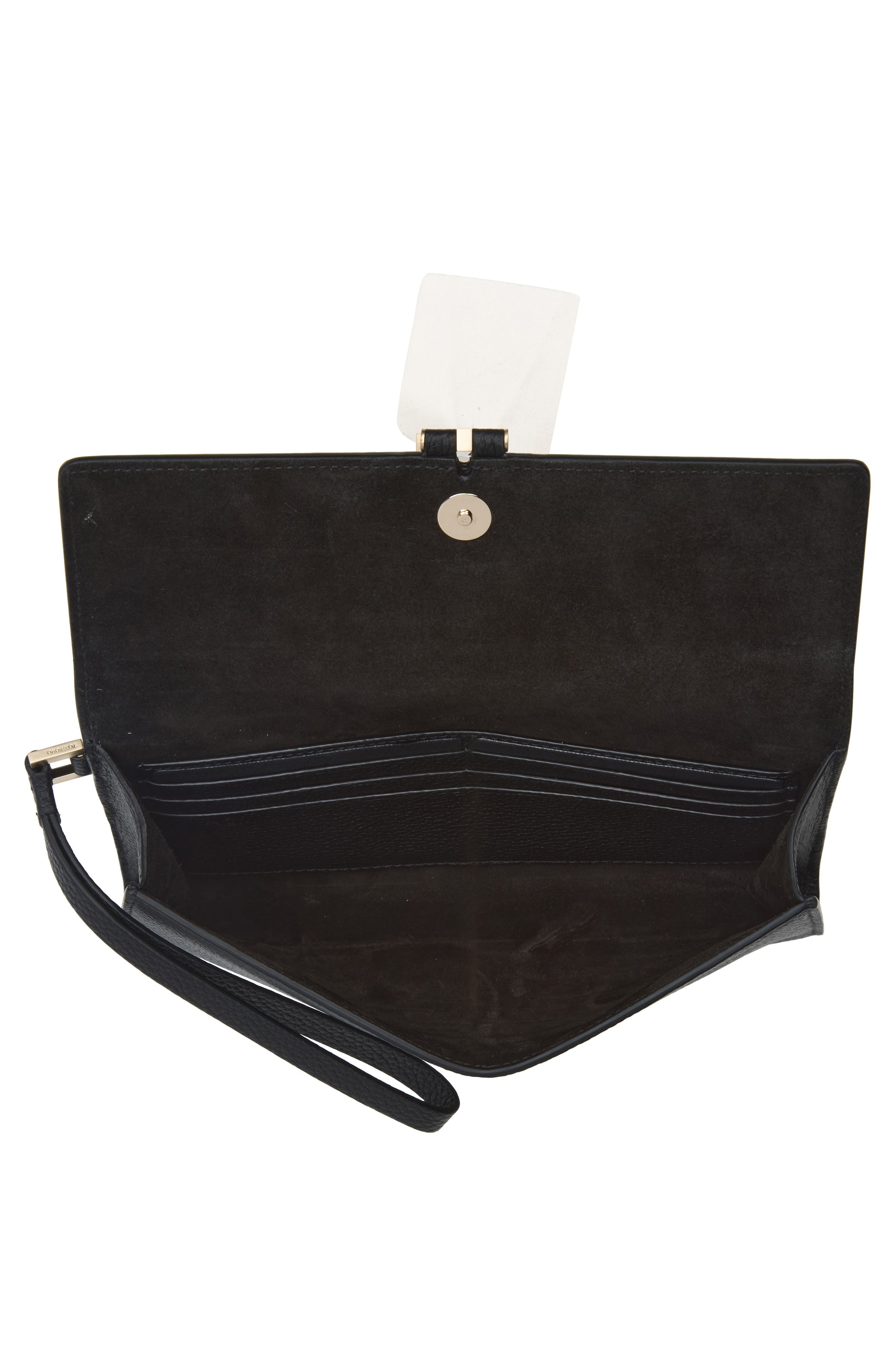 Kara Clutch, Alternate, color, BLACK