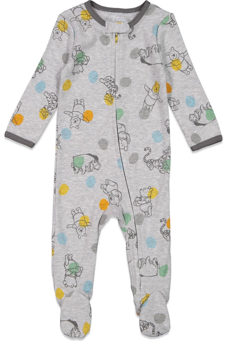 Mickey Mouse 2-Pack Footed One-Piece Sleep N' Play, Alternate, color, Heather Grey Pooh