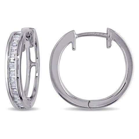 1/4 CTW Diamond Hoop Earrings