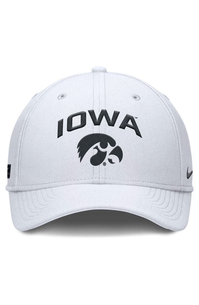 Nike Men's Nike White Iowa Hawkeyes 2025 On-Field Rise Performance Flex Hat, Alternate, color, 