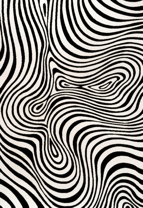 Maribo High-Low Abstract Groovy Striped Indoor/Outdoor Area Rug