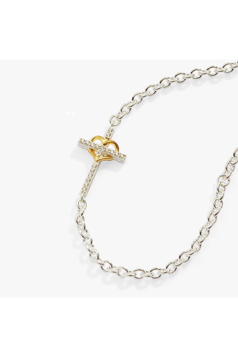 Cross And Heart Bracelet, Sterling Silver, Alternate, color, Silver