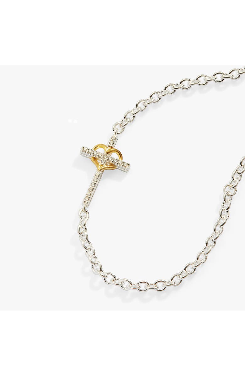 Alex and Ani Cross And Heart Bracelet, Sterling Silver, Alternate, color, Silver