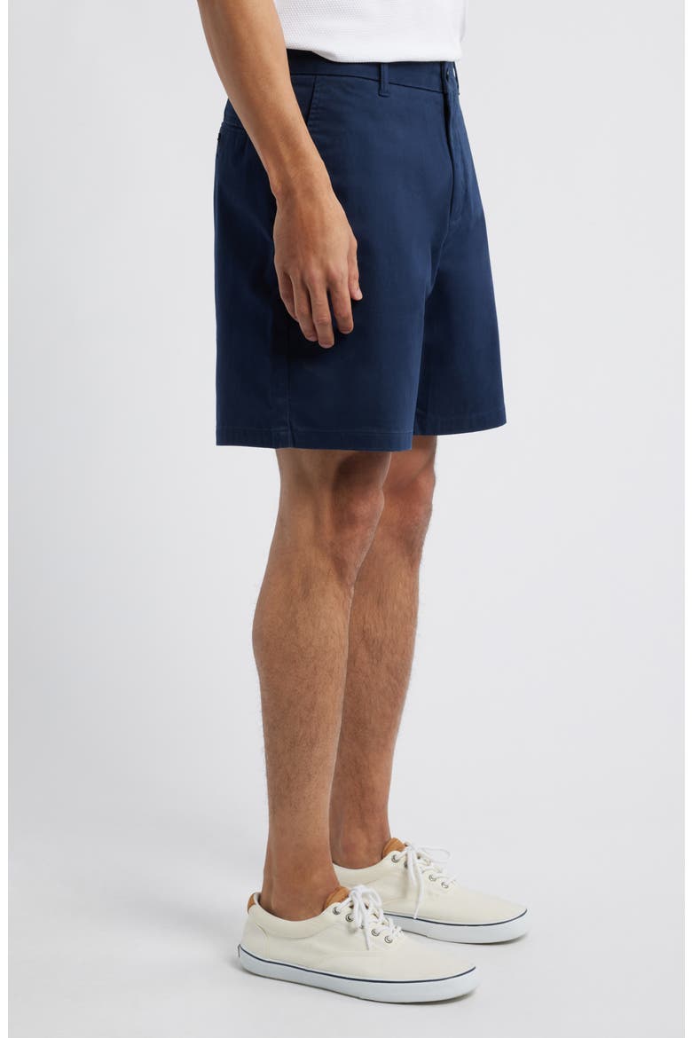 Heron Flat Front Cotton Stretch Twill Chino Shorts, Alternate, color, NAVY BLAZER