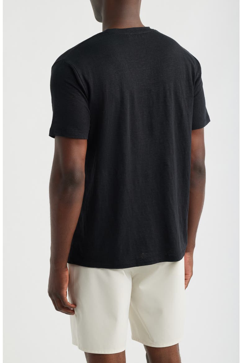 Bryce Crewneck Stretch Linen T-Shirt, Alternate, color, TRUE BLACK