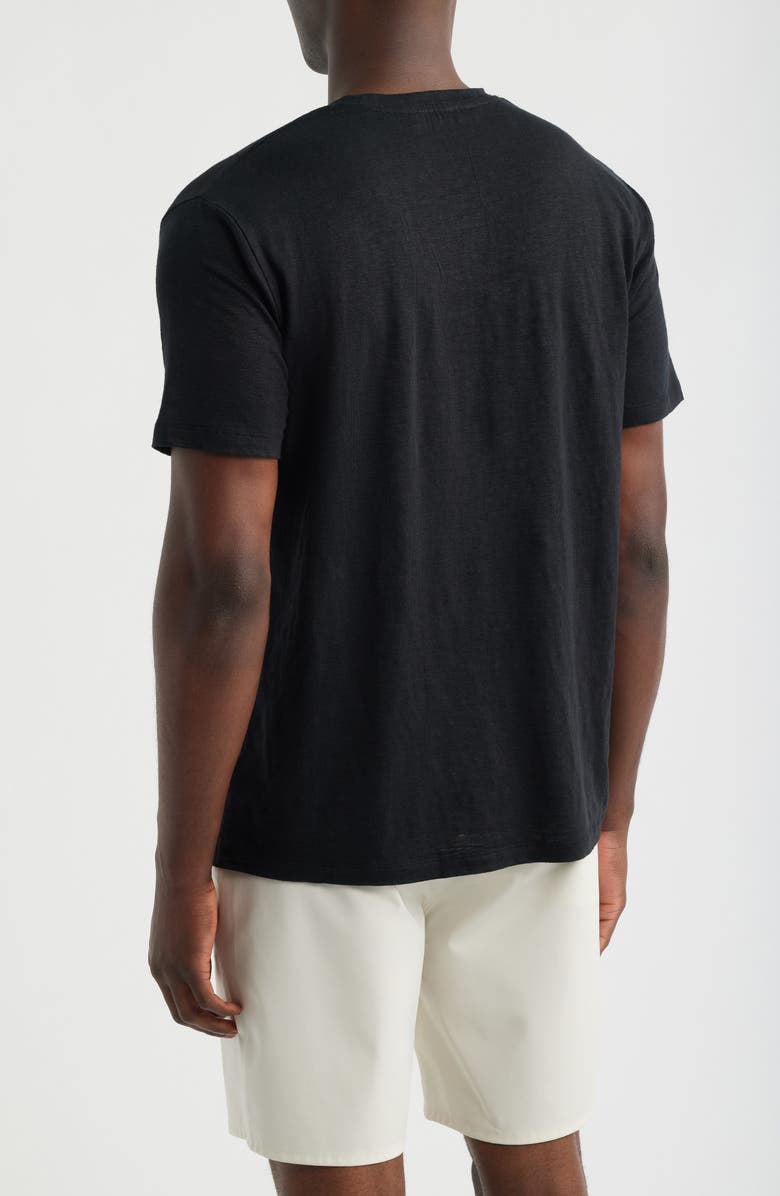 AG Bryce Crewneck Stretch Linen T-Shirt, Alternate, color, True Black