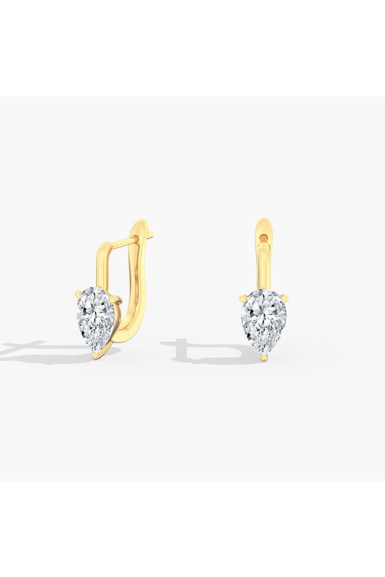 Reverse Pear Jumbo Lab Diamond Huggie in 14K Gold, Main, color, Yellow Gold