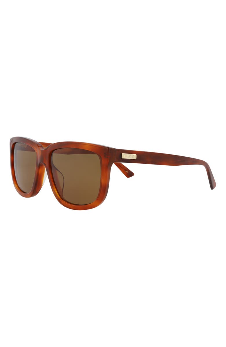 Gucci 55mm Square Sunglasses, Alternate, color, Havana Havana Brown