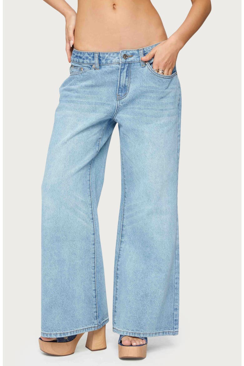 Low Rise Wide Leg Jeans, Main, color, LIGHT-BLUE
