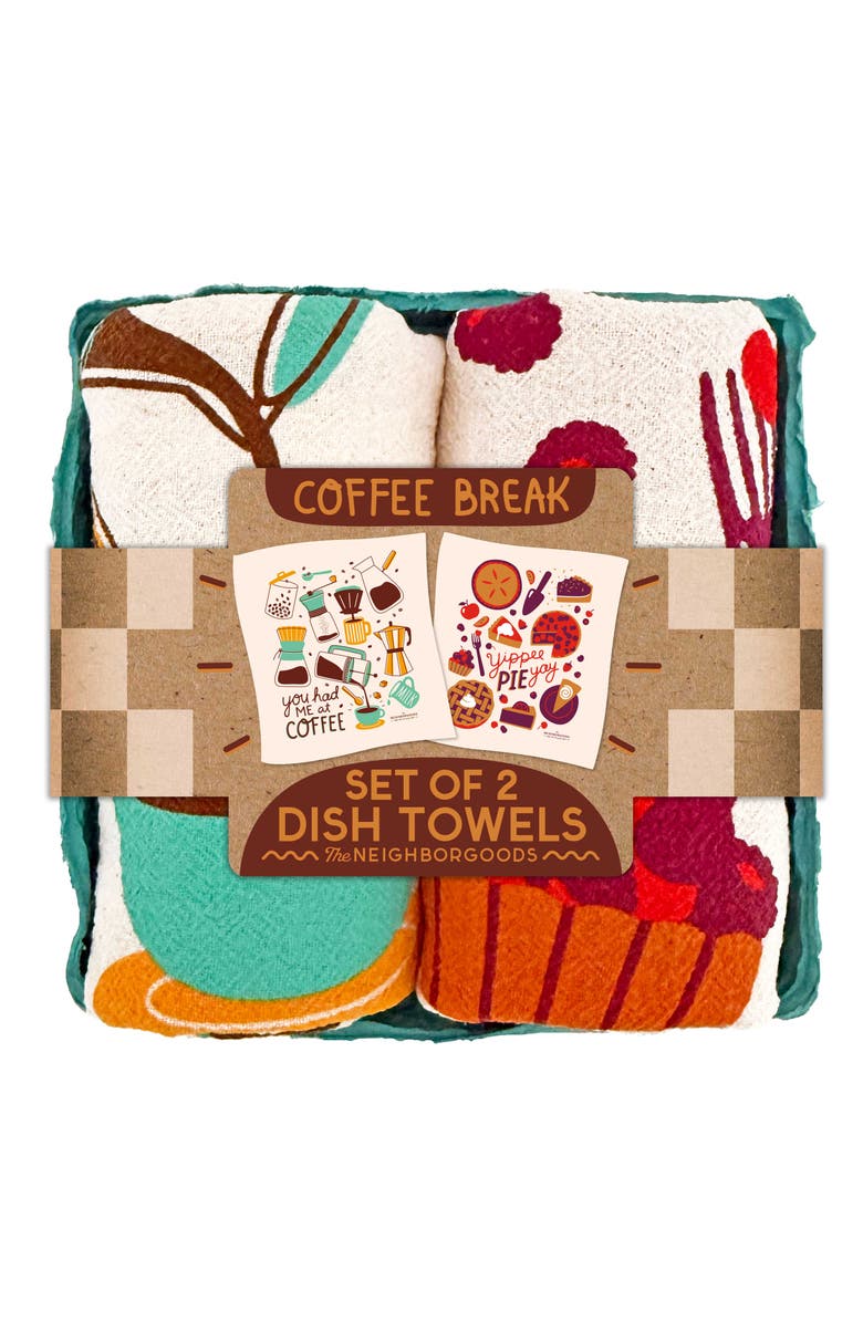 The Neighborgoods Coffee Break - Dish Towel Set of 2, Main, color, NO COLOR