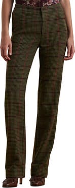 Lauren Ralph Lauren Check Straight Leg Twill Pants